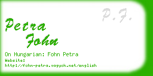 petra fohn business card